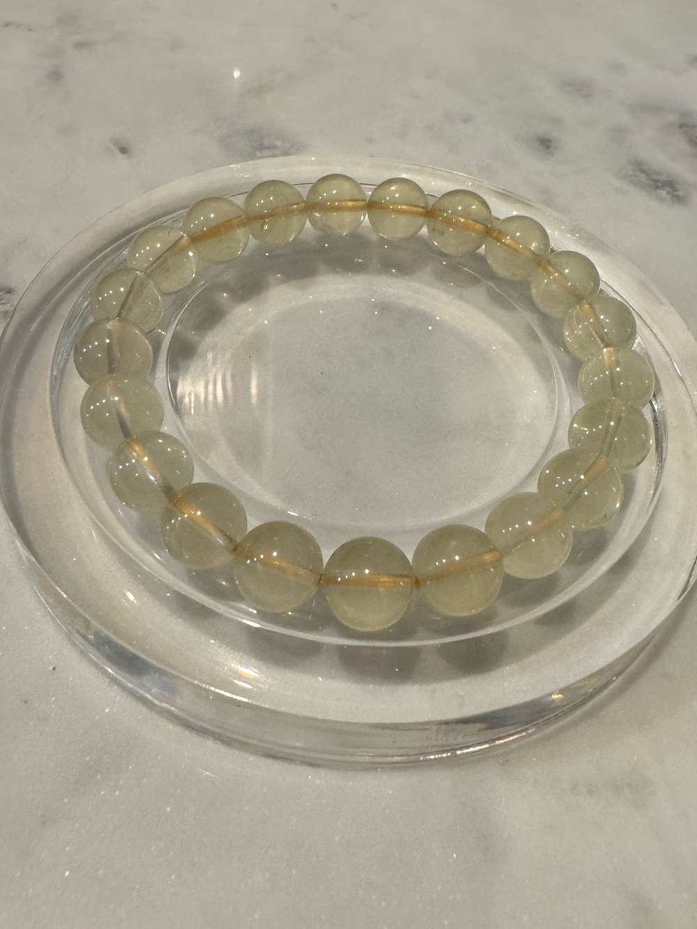 Lemon Yellow Crystal Beaded Stretchy Bracelet